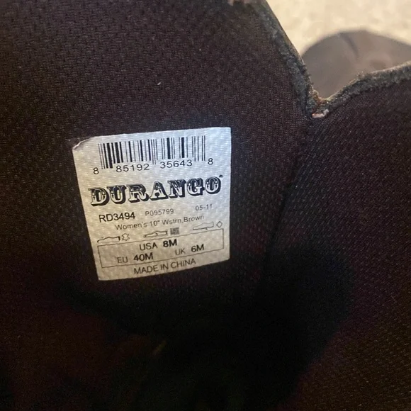 Durango Distressed Western Slouch Boots Size 8 - Picture 7 of 11